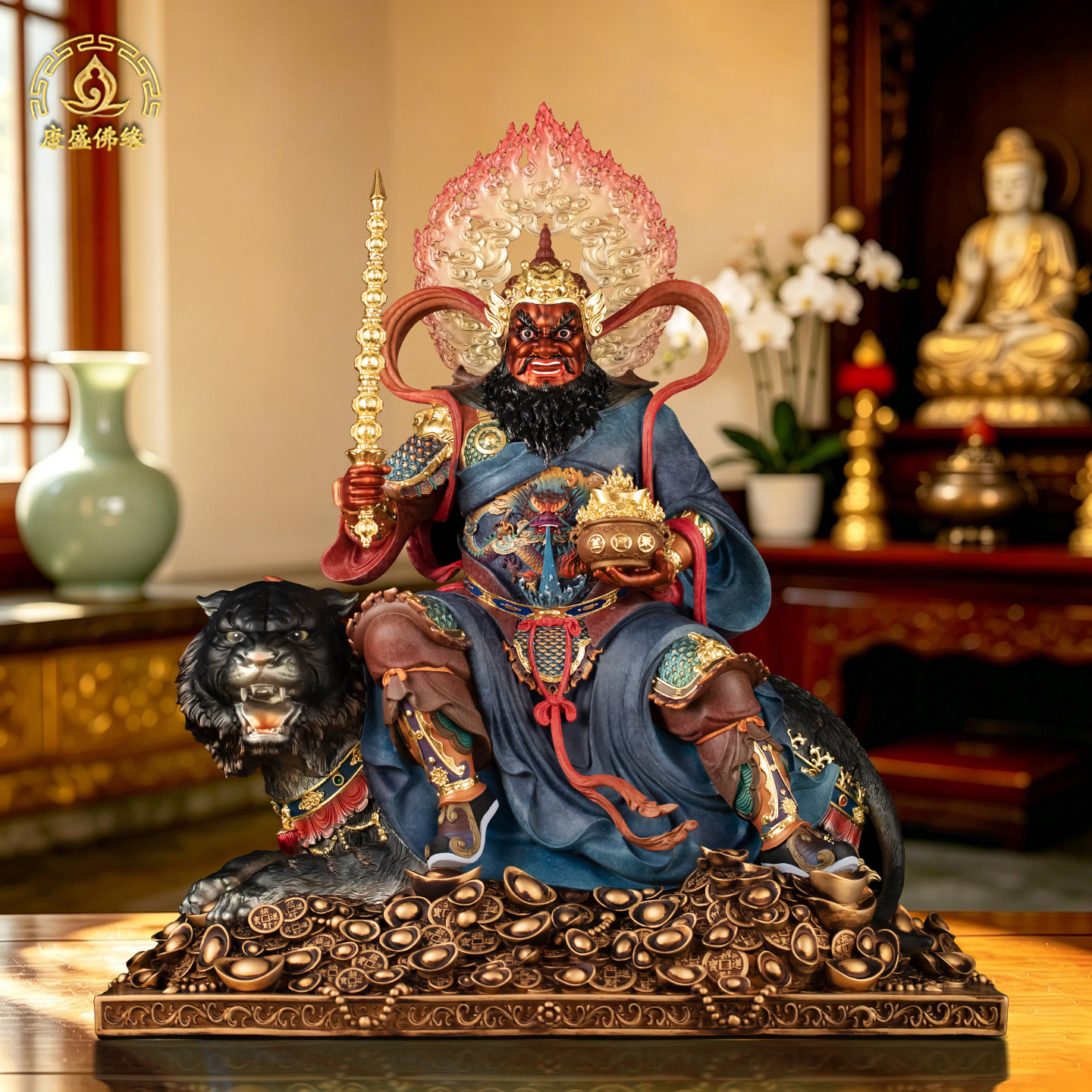 武财神赵公明骑虎招财保平安摆件