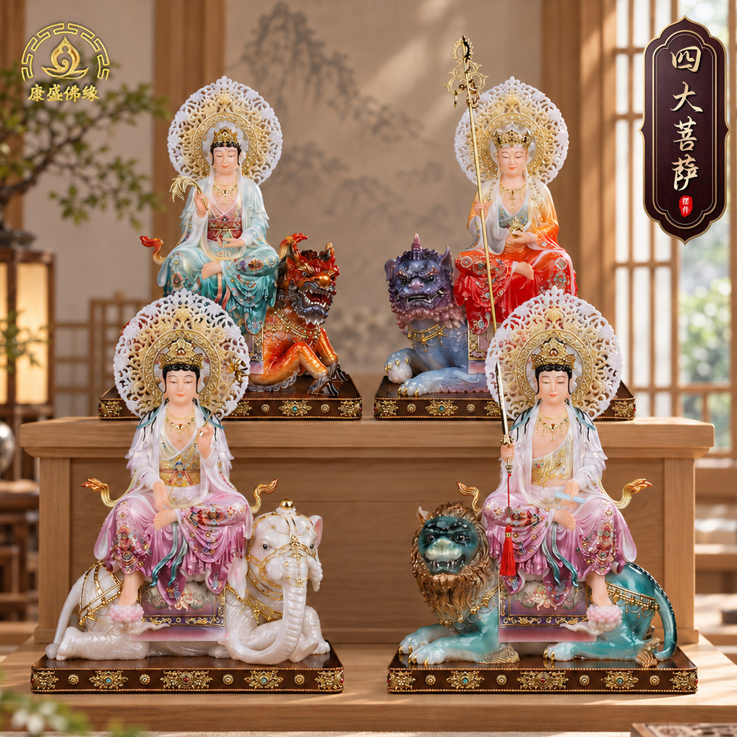 四大菩萨神像摆件观音菩萨供奉