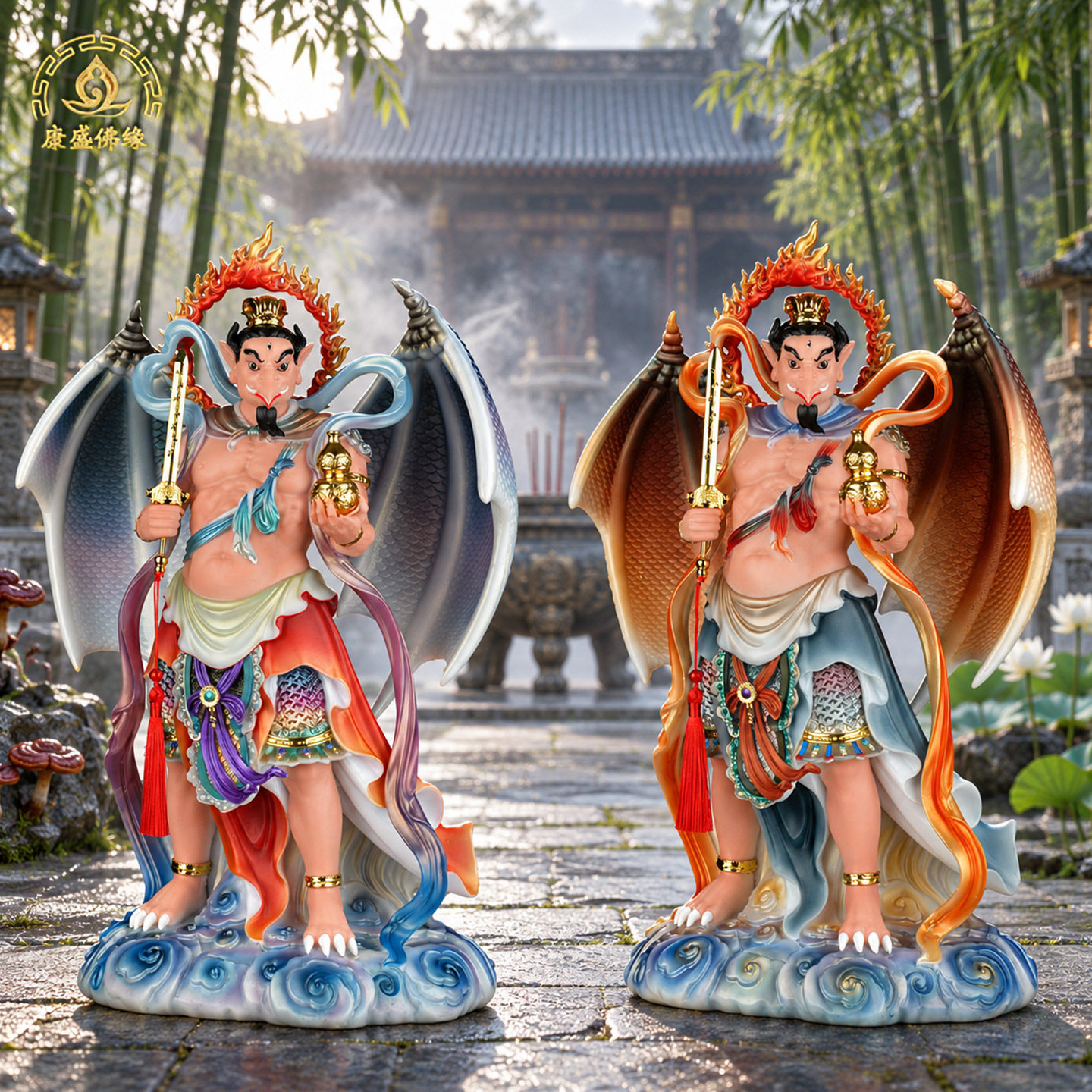 陶天君神像汉白玉陶邓辛张四大帅