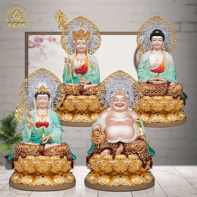 全堂佛家用铜像娑婆三圣摆件
