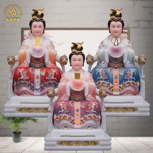 三宵娘娘神像佛堂供奉摆件汉白玉