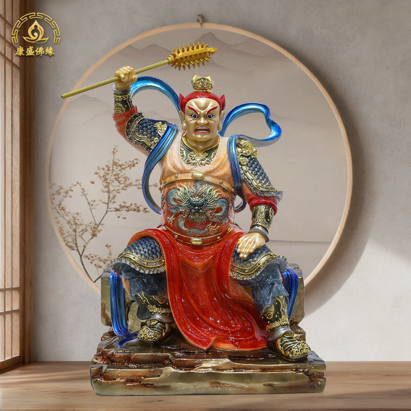 监斋菩萨汉白玉神像大圣紧那罗王监斋使者家用寺庙佛堂供奉摆件
