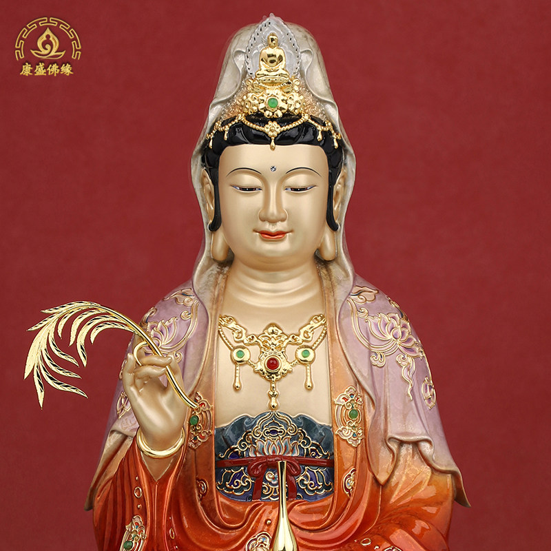 三圣菩萨地藏王观世音家用铜摆件