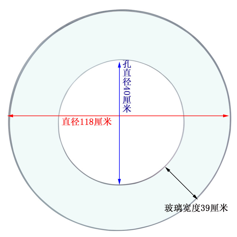 圆桌火锅转盘玻璃饭店家用桌面玻璃空心旋转轴餐桌转盘玻璃台转台