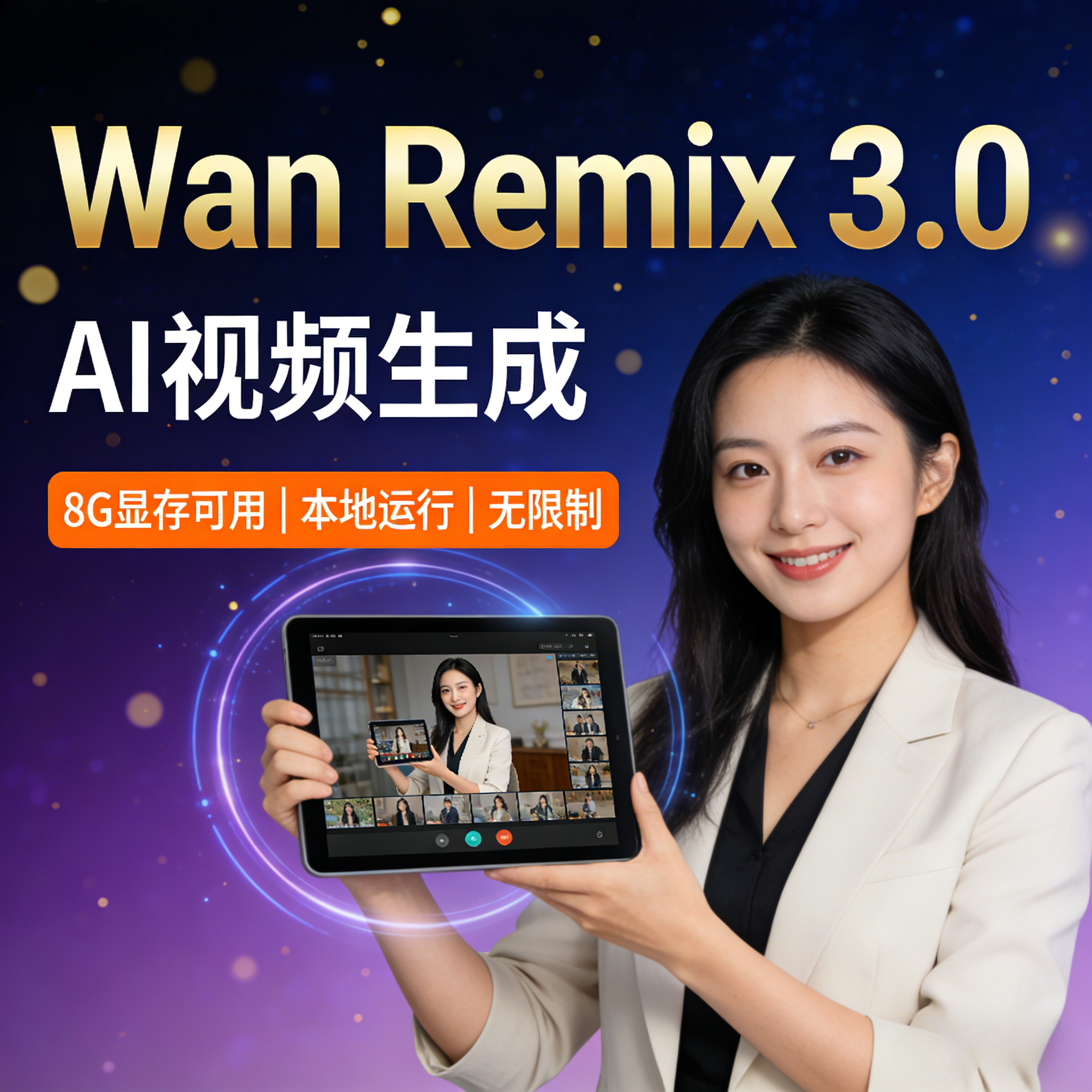 Wan 2.2视频生成软件整合包 文字或图像生视频 无限时长 首尾帧