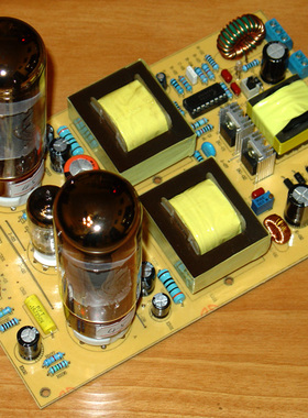 直流12V供电6N2或12AX7+EL34,6P3P,6P13P,车载电子管胆机功放板