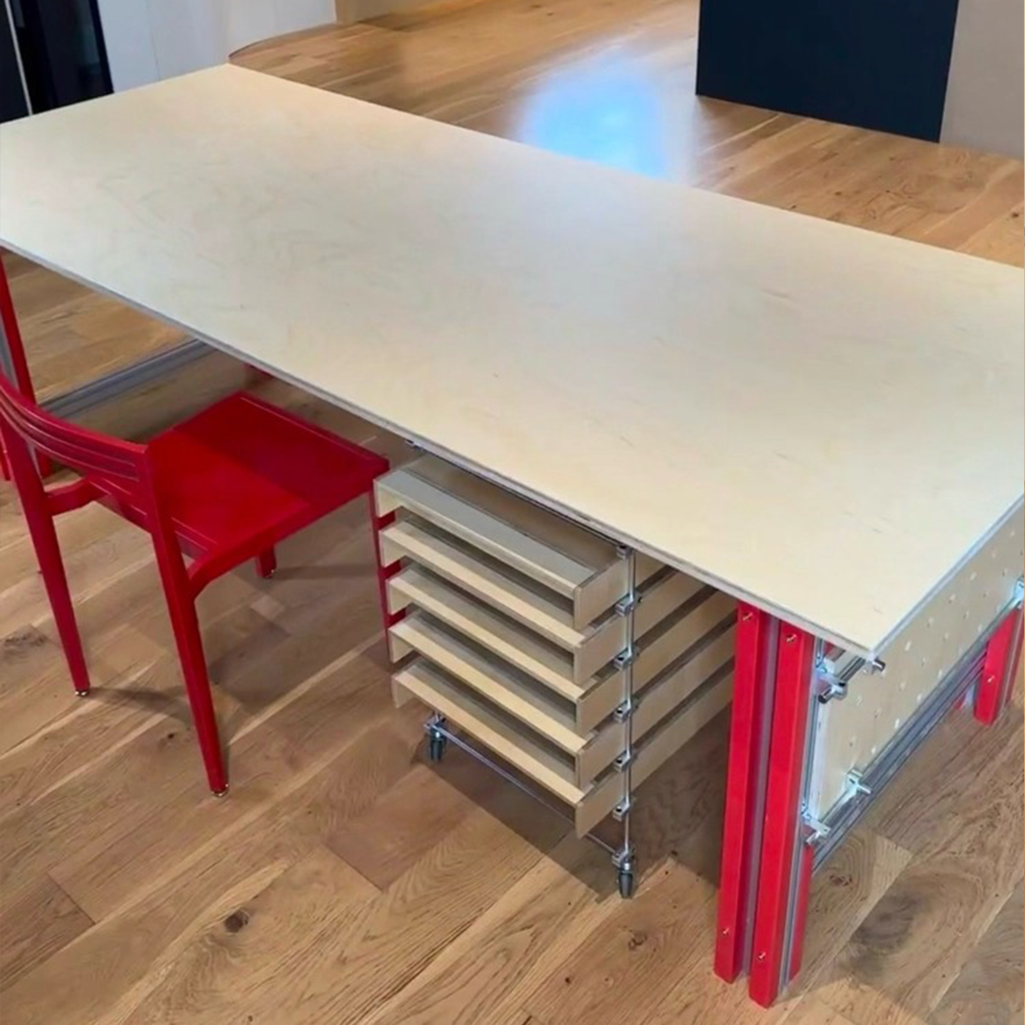 包豪斯海洋板桌子办公电脑桌长桌铝型材简约个性书桌设计师工作台