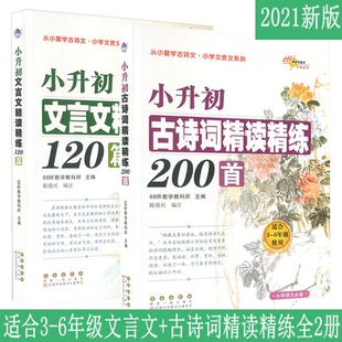 小升初文言文精读精练120篇+小升初古诗词精读精练200首 适合3-6年使用从小爱学古诗文小学文言文系列阅读学习练习册KM