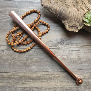 斯文兵器 珍藏特制紫铜扇 紫铜扇骨 扇王 和尚头紫铜扇子 重量级