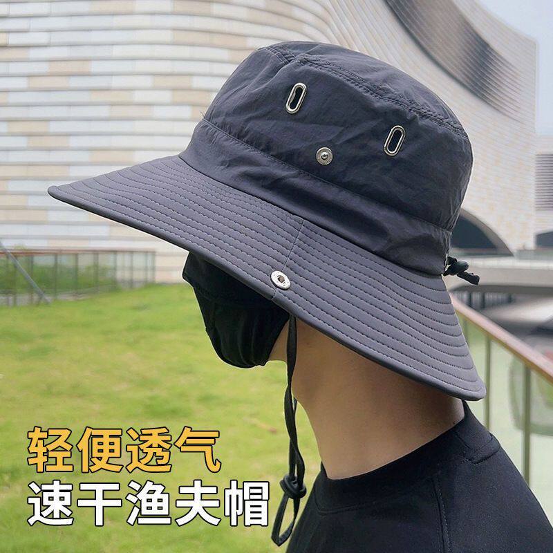 西部牛仔户外登山透气渔夫帽露营太阳钓鱼遮阳帽夏季防晒徒步帽子