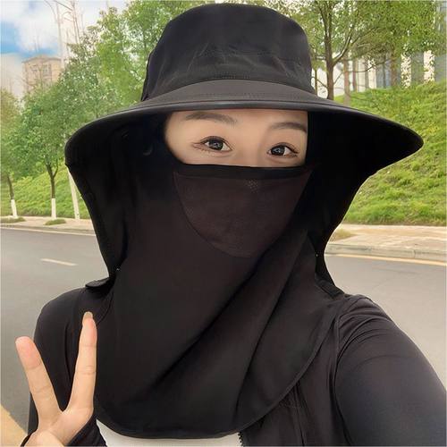 全方位防晒帽子透气遮脸面罩夏季护颈一体太阳帽紫外线户外遮阳帽