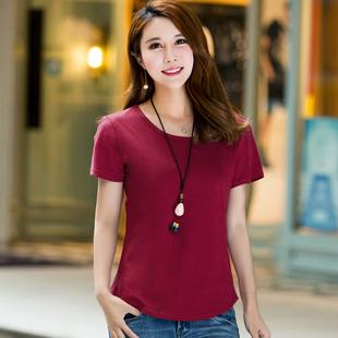 新款 上衣短袖 大码 宽松纯棉百搭半袖 t恤女潮 女装 中年妈妈2025夏季