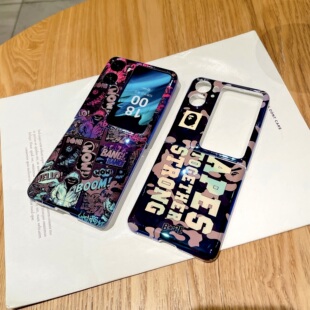 适用OPPO Find N2 Flip折叠屏手机壳蓝光个性潮牌英文男款oppo findn3flip全包硅胶软壳防摔保护套新款超薄