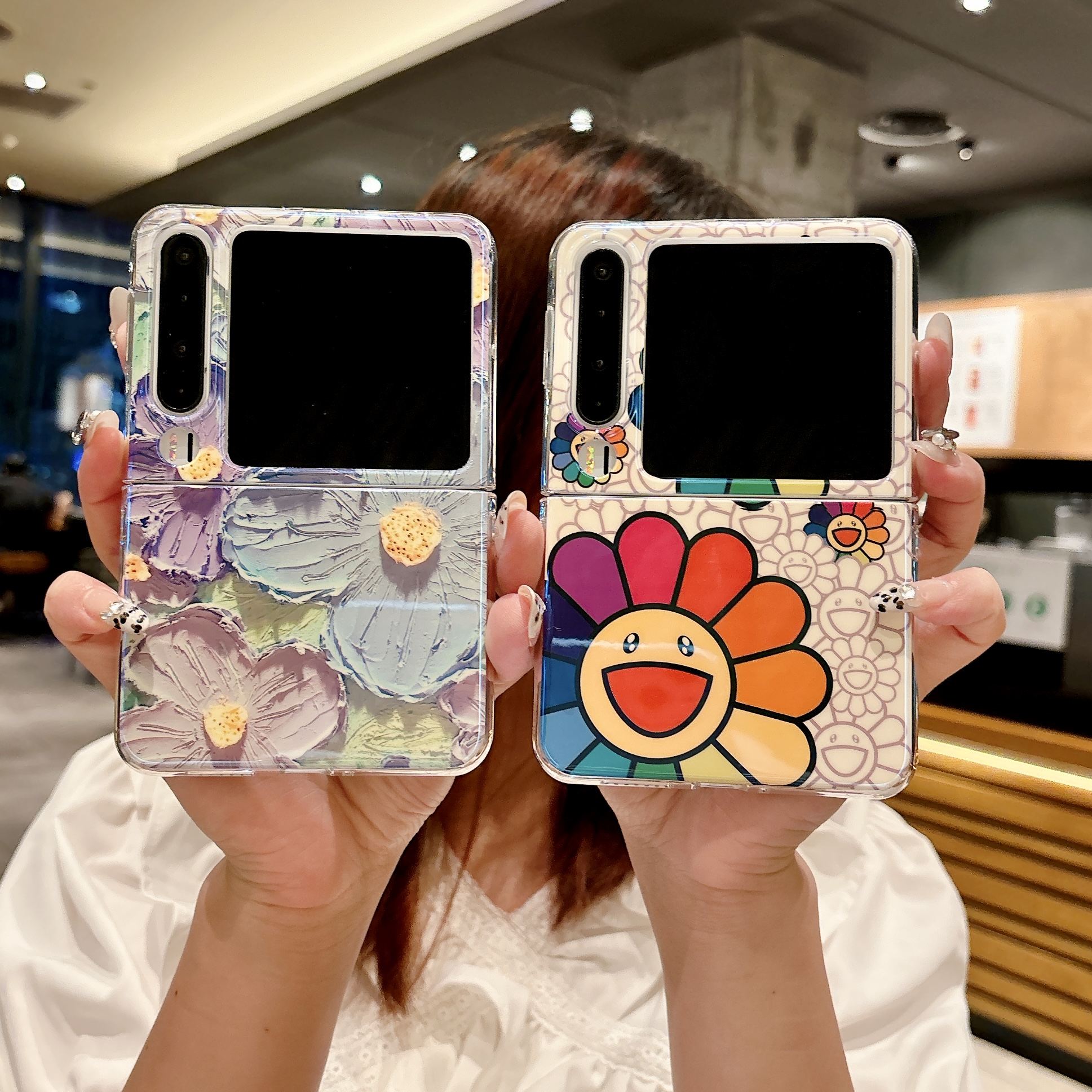 蓝光油画花华为PuraX手机壳