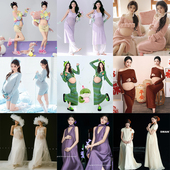 孕妇装 法式 高级小清新写真孕妈咪艺术拍照衣服 影楼新款 孕妇照服装