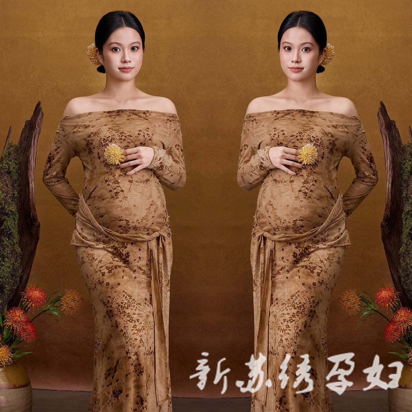 依媚坊中式禅意孕妇写真服