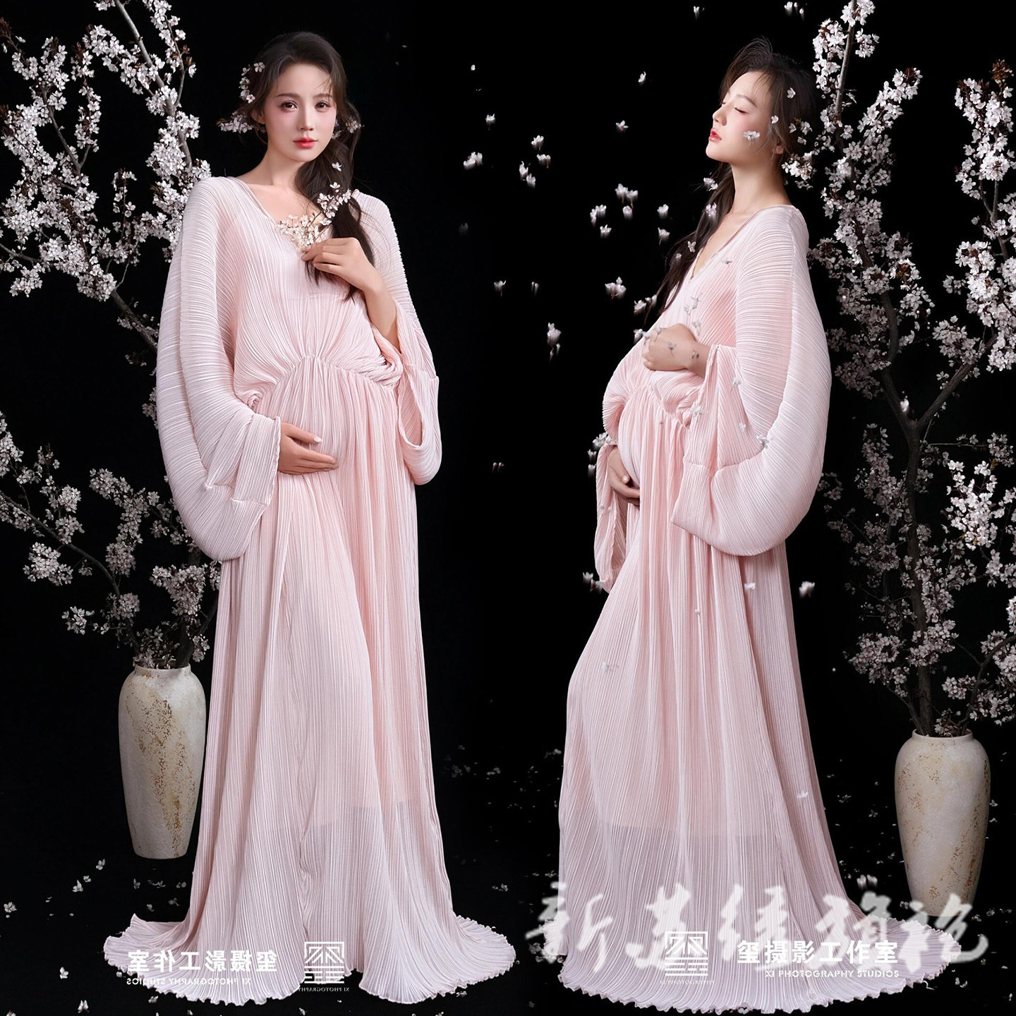 依媚坊孕妇早春中式禅意写真服