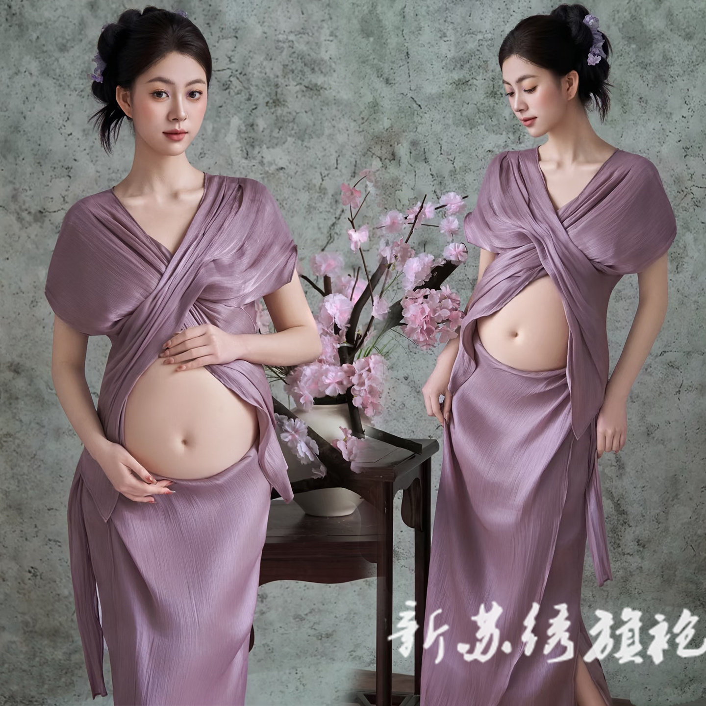 依媚坊孕妇写真法式油画风礼服