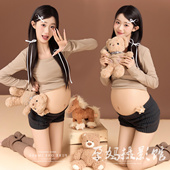 孕妇写真马年主题韩系温柔可爱俏皮套装 孕妈氛围感少女艺术照服装