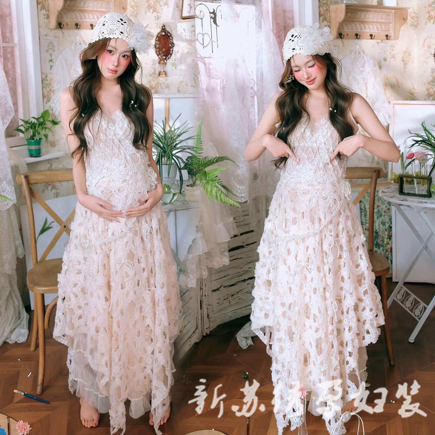 依媚坊孕妇早春法式韩系写真服