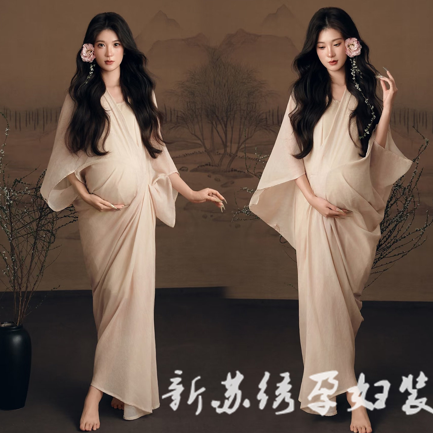 中式禅意清冷感唯美礼服温柔肖像