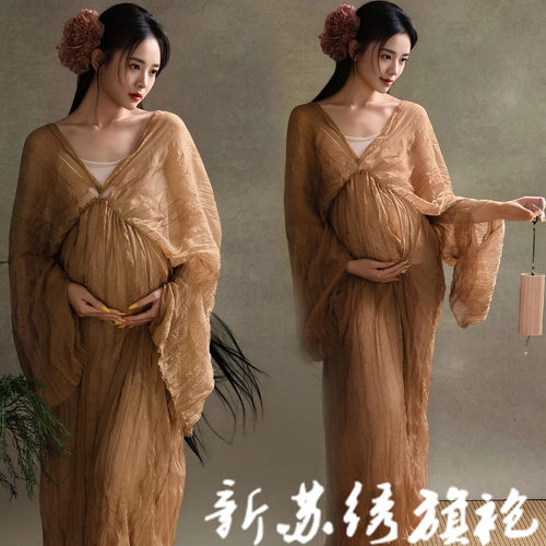 新中式孕妇拍照连衣裙