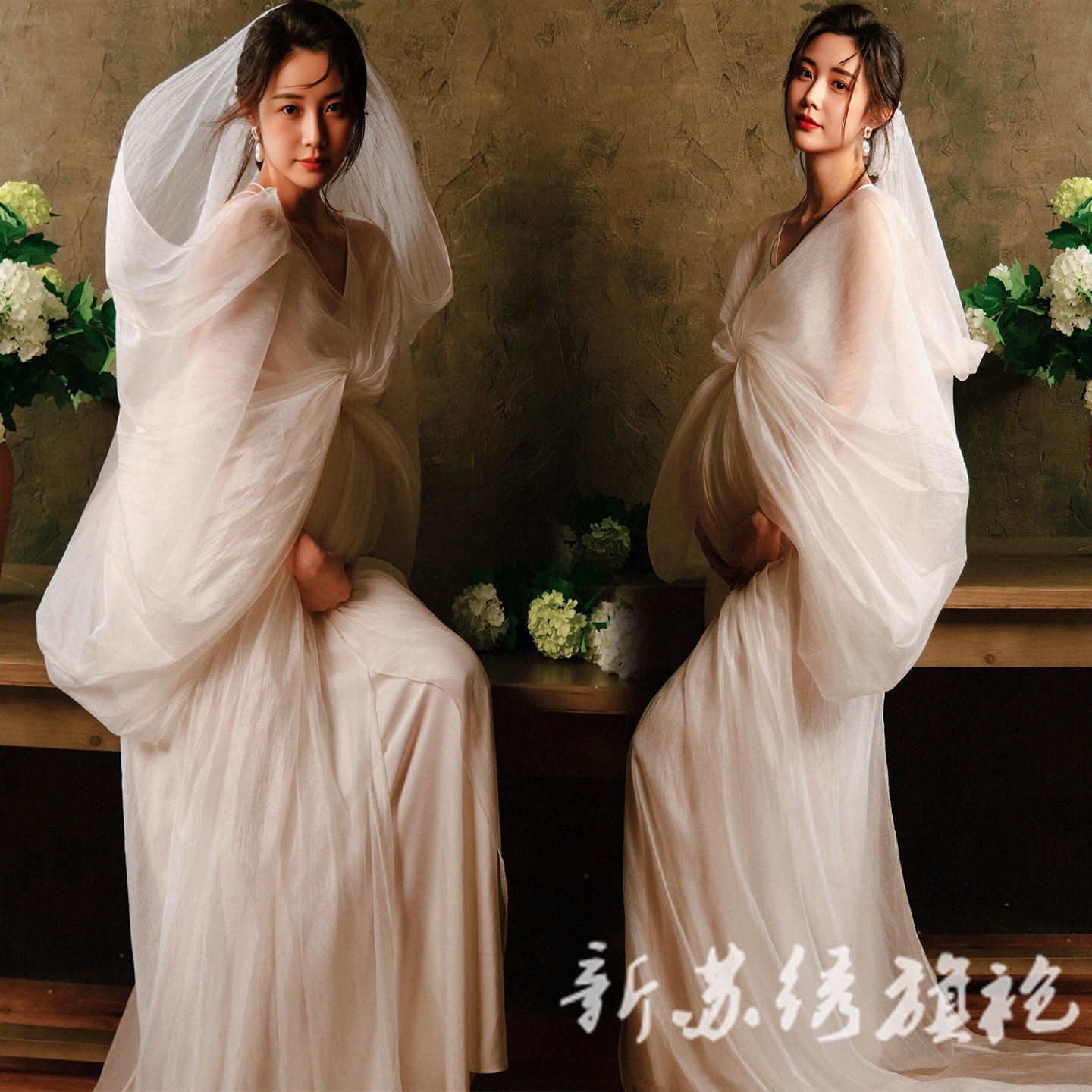 依媚坊中式禅意孕妇写真服