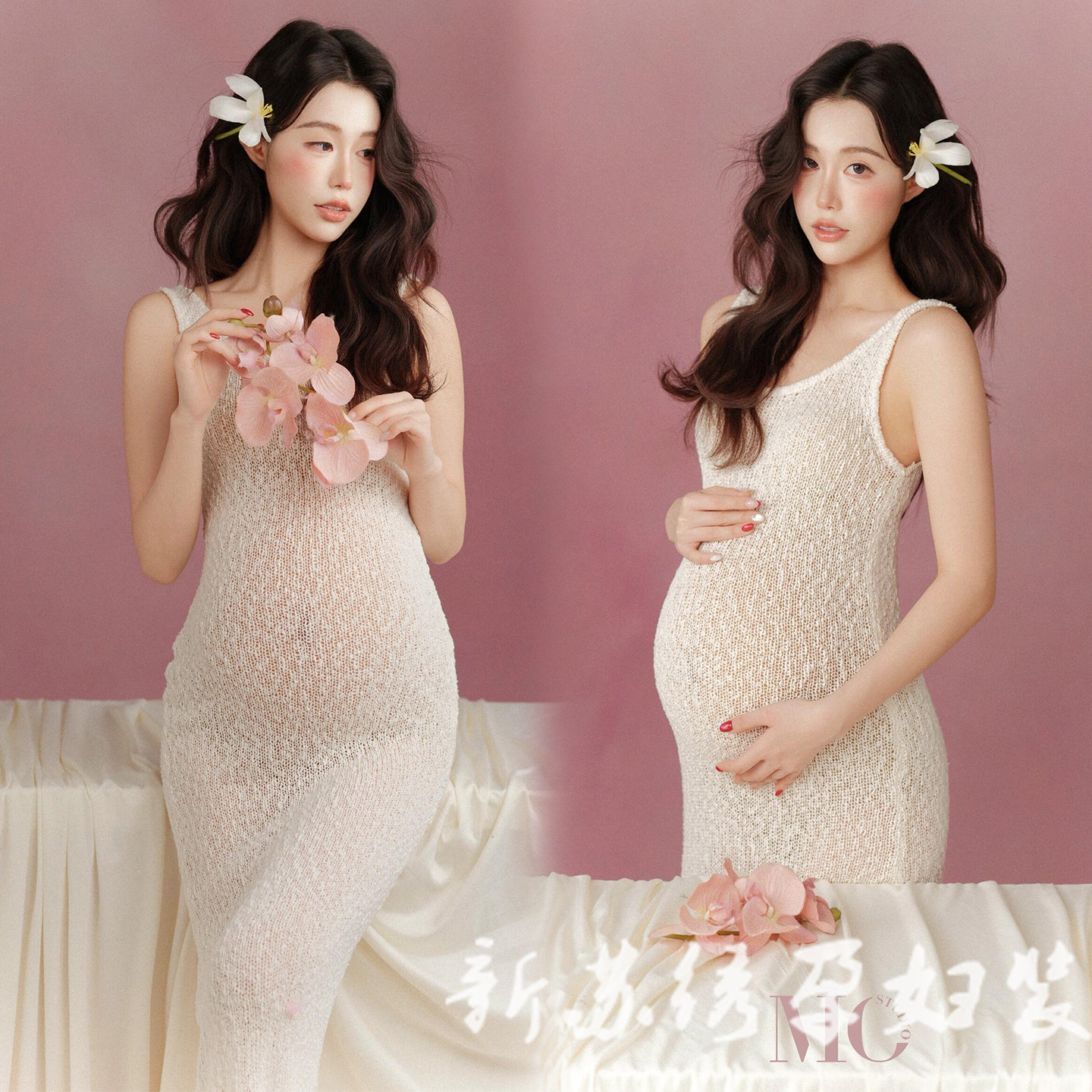 法式温柔气质透视连衣裙孕妈服饰