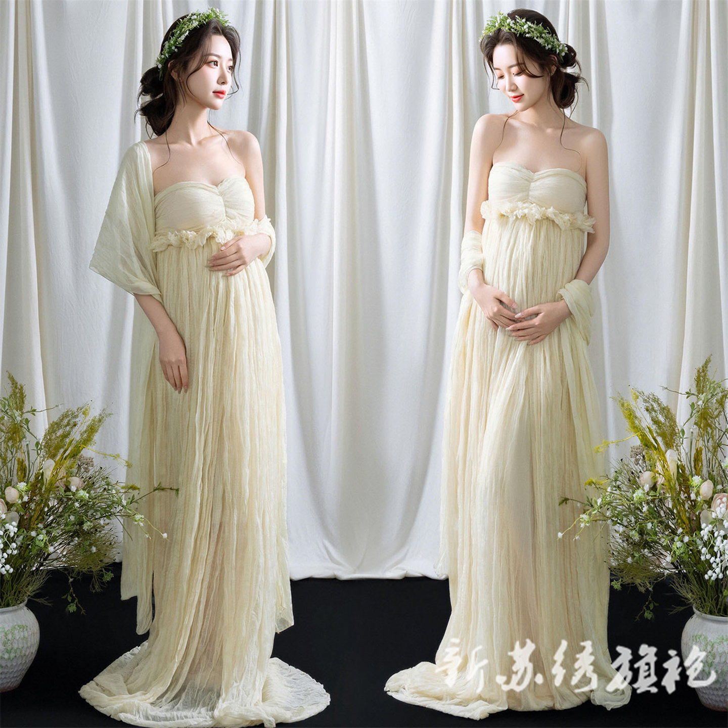 依媚坊孕妇写真轻纱复古摄影服