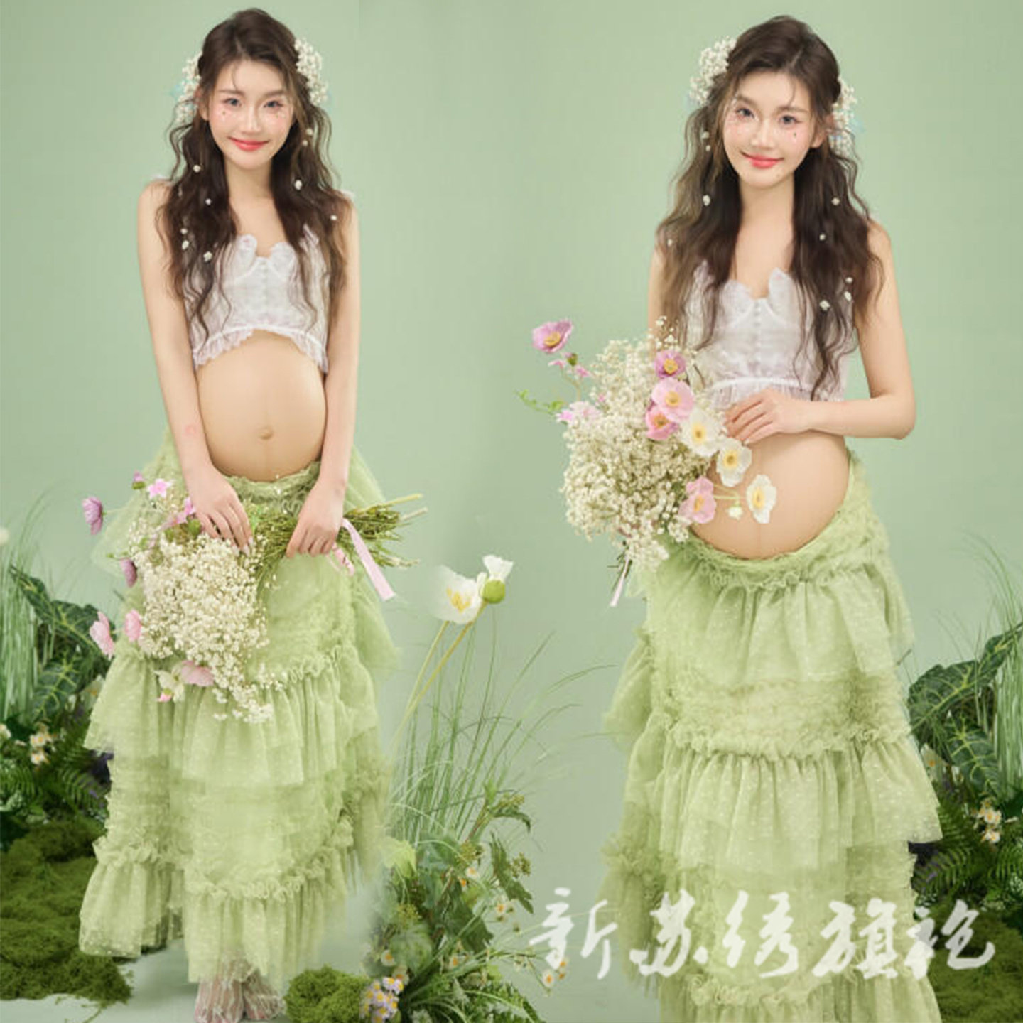 依媚坊孕妇早春韩系蕾丝写真服