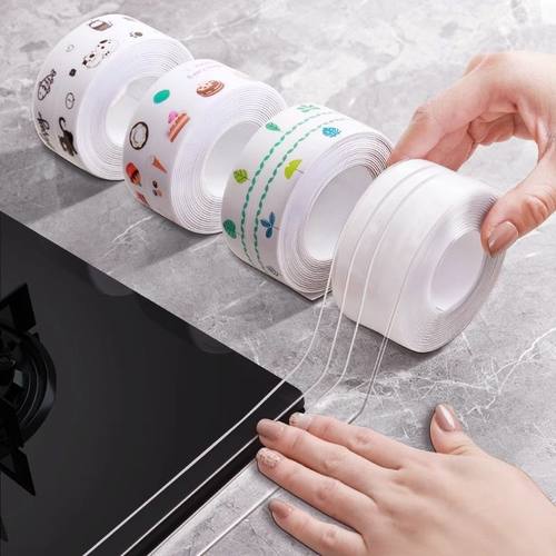 【下单立减50】 厨房水槽美缝贴灶台防水防油贴纸封边胶水池防霉