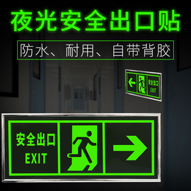 安全出口夜光標志牌出口指示牌自發光安全出口標志牌疏散指示牌右圖片