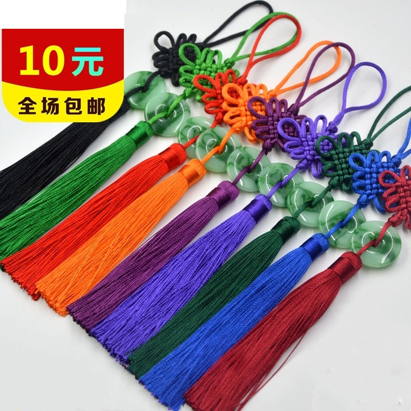 6盘绿色玉片中国结仿玉佩挂件送老外特色礼品平安扣中国风小挂饰