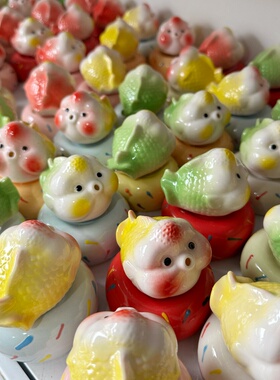 景德镇网红转转泡泡鱼陶瓷摆件