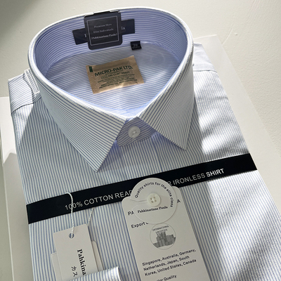 条纹长袖衬衫DP免烫商务休闲