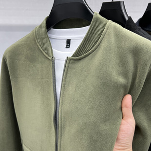 摇粒绒小立领外套男秋季抓绒衣双面绒加厚冲锋衣内胆保暖夹克开衫