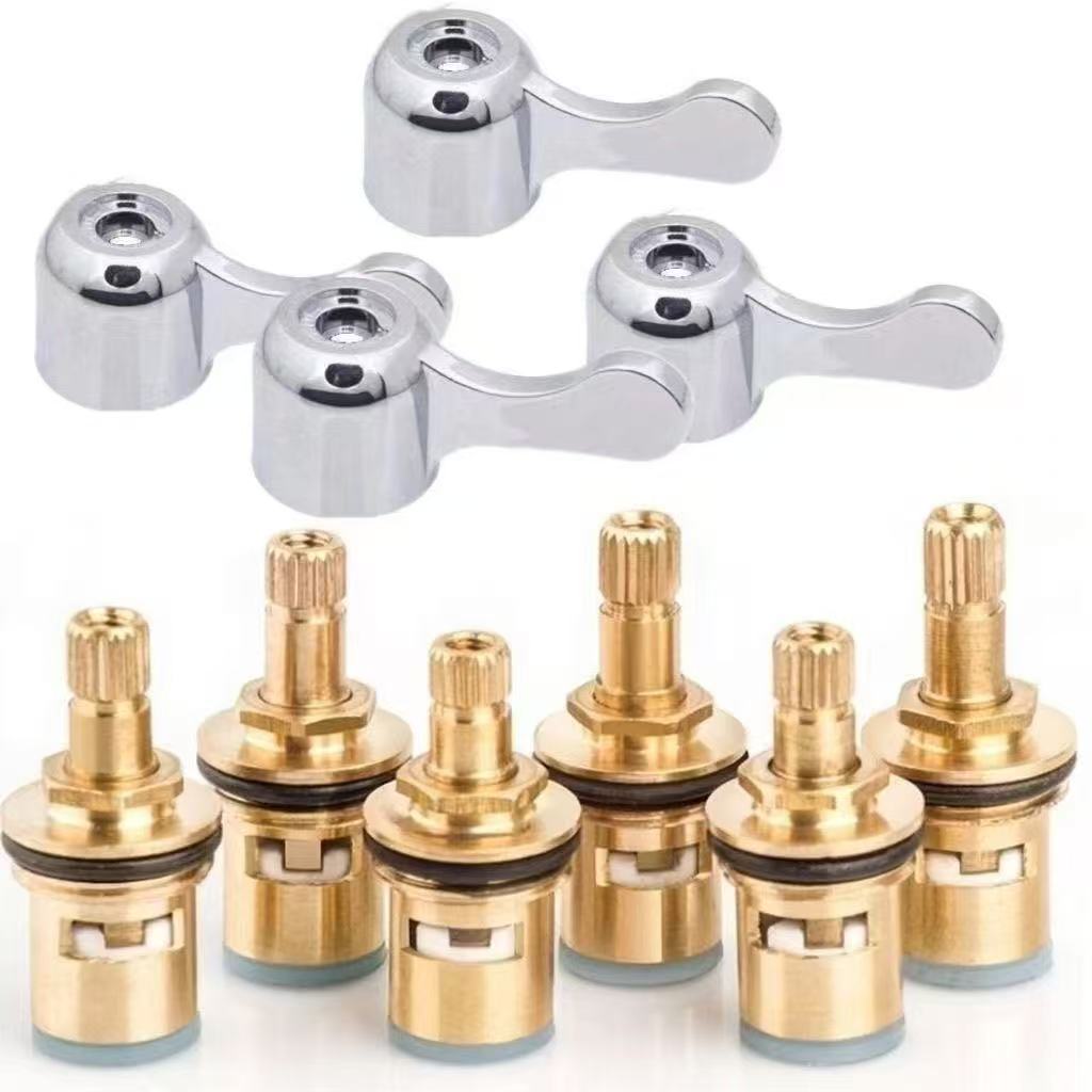 通用型水龙头阀芯精铜4分快开水龙头芯子把手柄三角阀单冷水配件