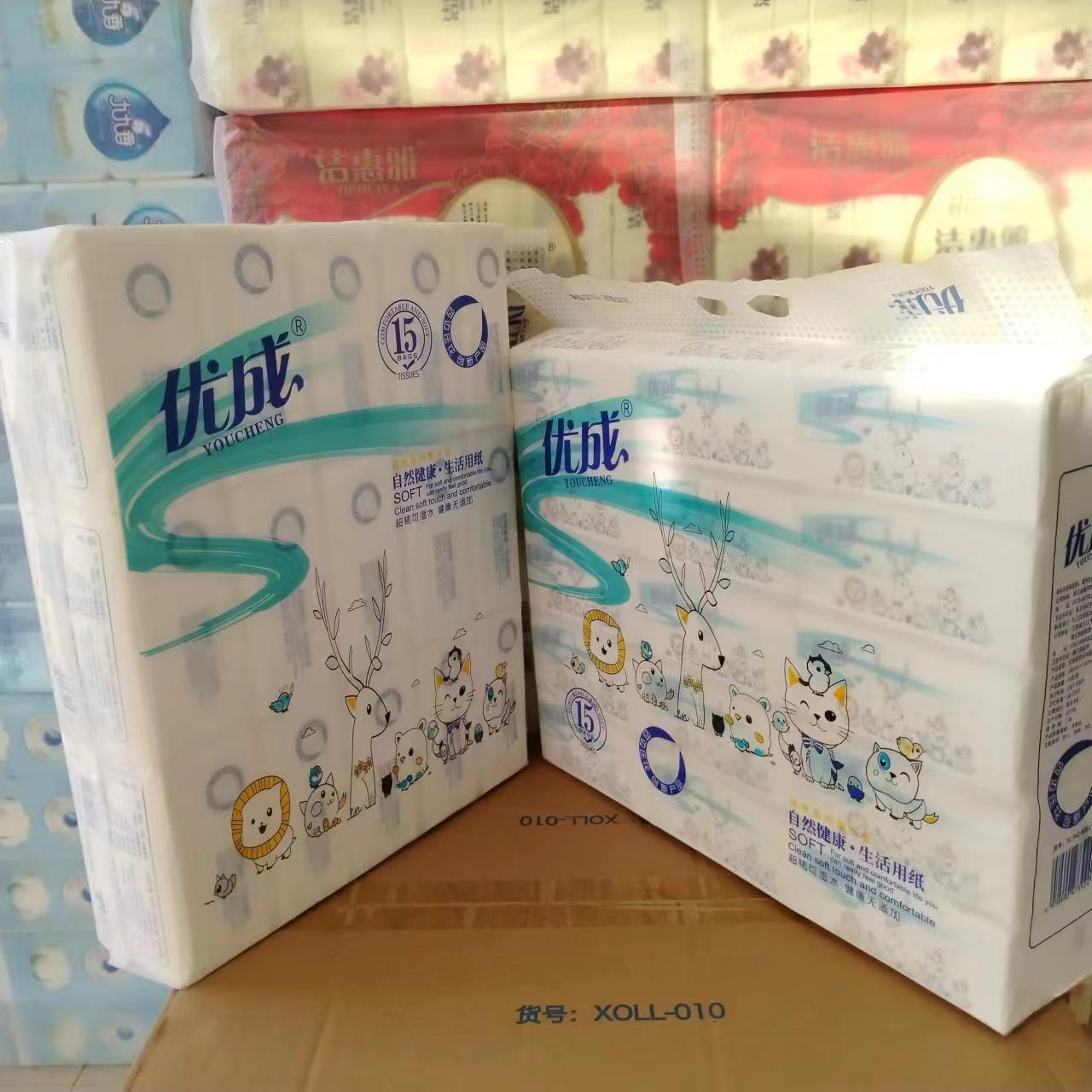 优成原生木浆5层立体压花抽纸图片