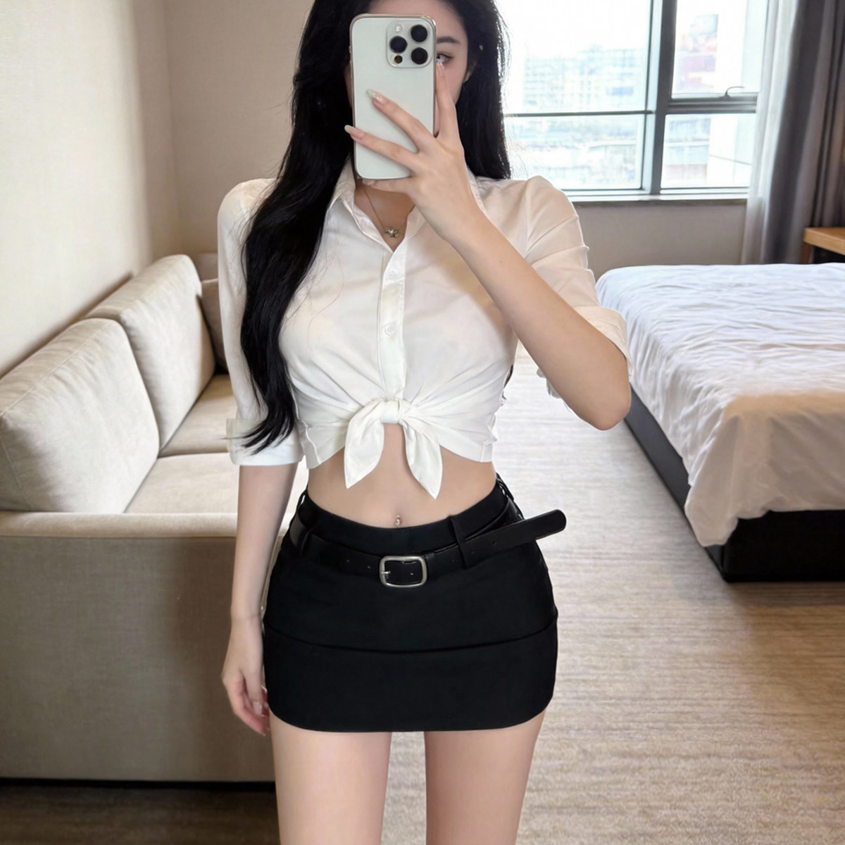 黑色短裙女夏2026新款低腰百搭职业半身裙性感时尚辣妹包臀一步裙