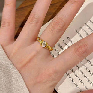 【金曼】S925纯银小行星戒指时尚高级感轻奢精致叠戴钻戒