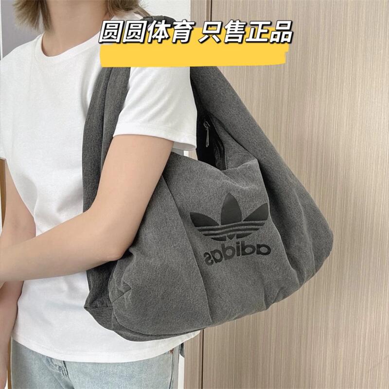 adidas经典牛仔风运动休闲单肩包图片