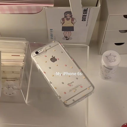 满屏彩色波点适用于苹果17ProMax手机壳iPhone13新款12卡通14pro全包边11可爱16pro防摔Xr透明8软12mini女17