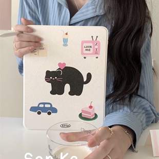小红书卡通电视机猫咪Air2026适用iPadPro11寸保护壳苹果air4/5保护套mini6带笔槽ipad9防摔10.5