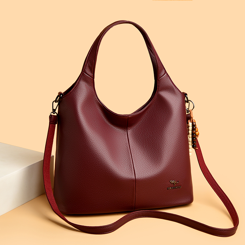 高级感大容量真皮包包2025新款腋下包中年女士单肩斜挎托特水桶包