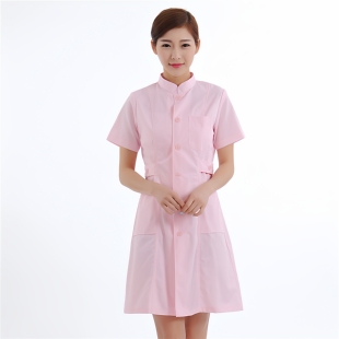 女护士服立领对开短袖大褂国医馆中医按摩护理药店足疗养生工作服