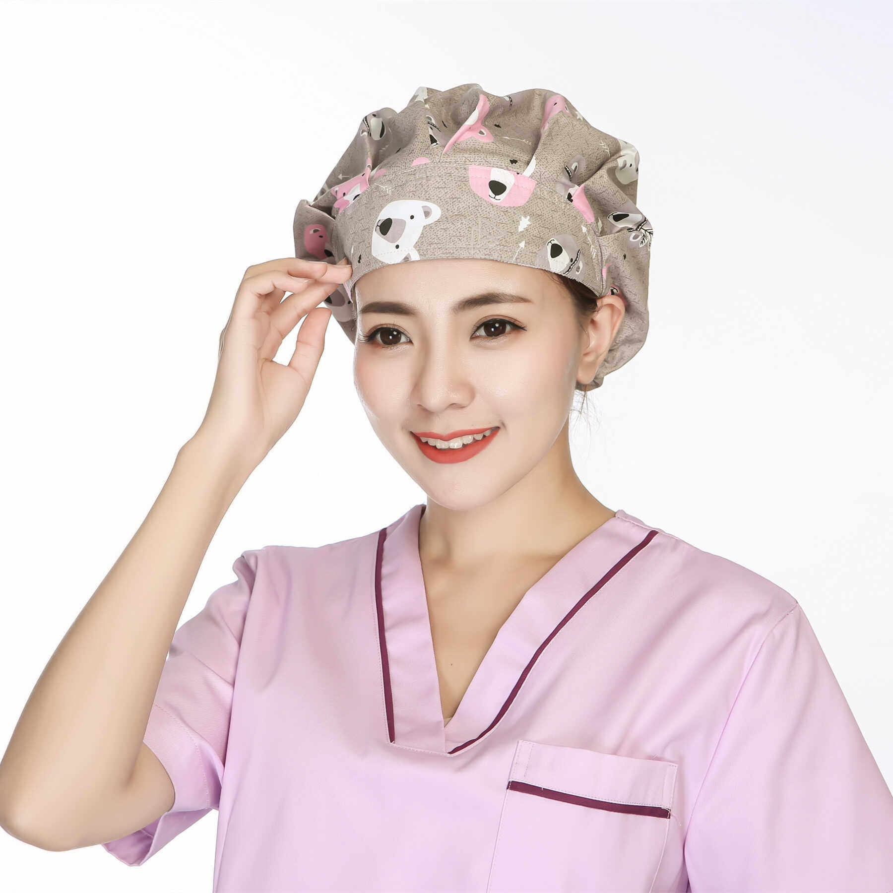 蓬蓬帽防油烟帽长发厨房餐饮酒店饭馆快餐店奶茶店防落发工作花帽