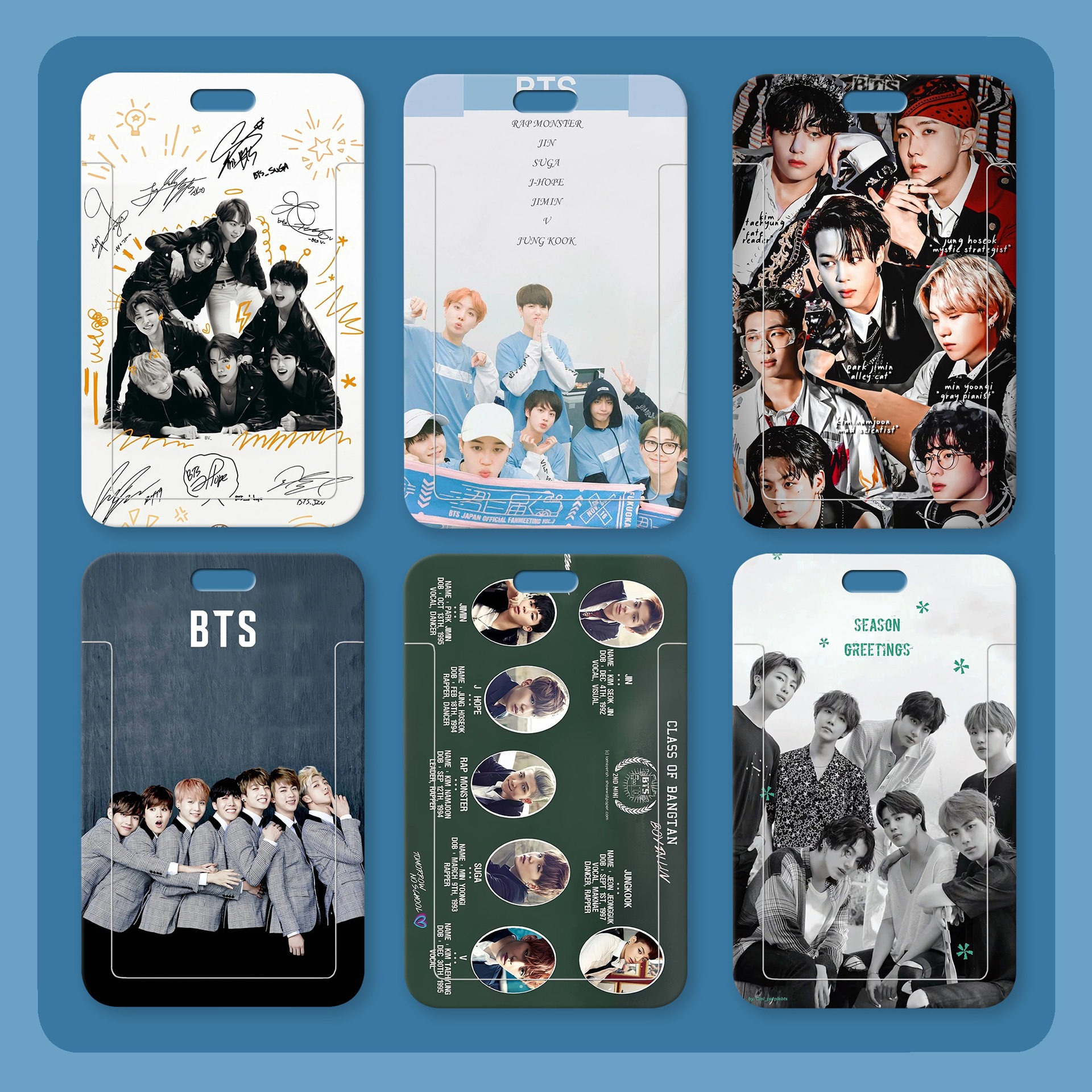 BTS防弹少年团卡套胸牌明星爱豆周边校园卡饭卡地铁公交门禁卡套