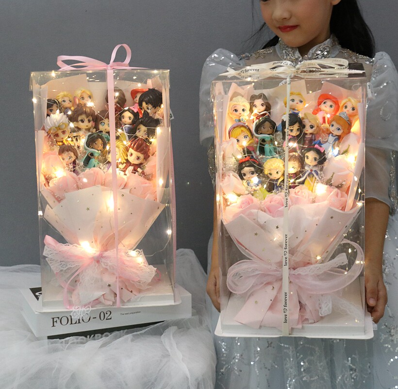 小公主儿童生日礼物女童10岁女孩子女儿艾莎玩偶花束创意实用惊喜