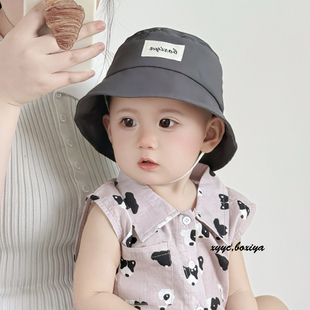 透气速干水桶帽遮阳防晒帽 儿童薄款 宝宝帽子夏季 婴儿渔夫帽春韩版