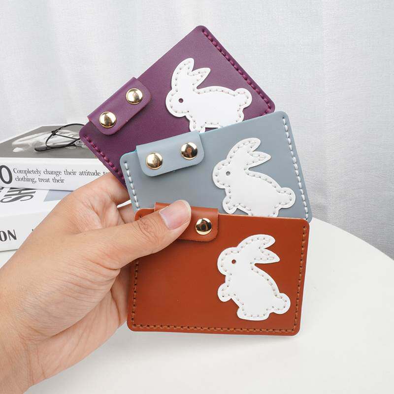 真皮手工名片夹时尚简约卡包大容量多功能零钱包兔年diy材料制作